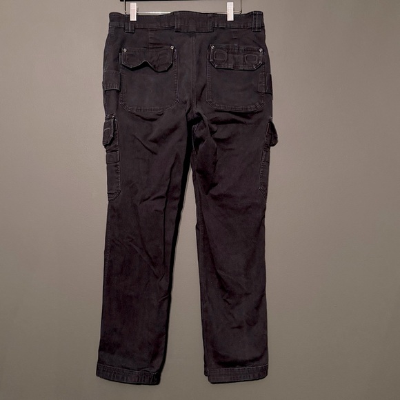 Duluth Trading Co Men’s Black Fire Hose Slim Fit Cargo Pants 36x32 Soft Black - Picture 5 of 14